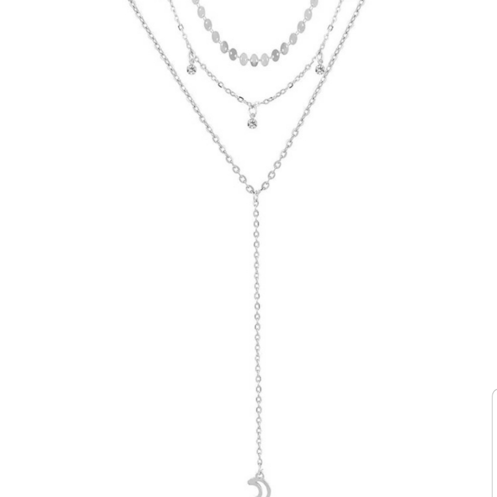 *Lucy* Silver Layered Necklace - Picture 7 of 7